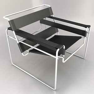 The simple modern chair model