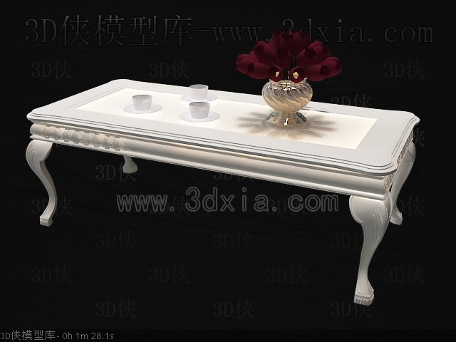 Classic simple white tea table