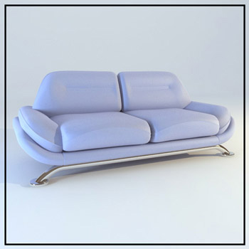Light purple leather double sofa