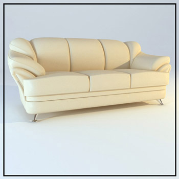 Comfort beige leather sofa