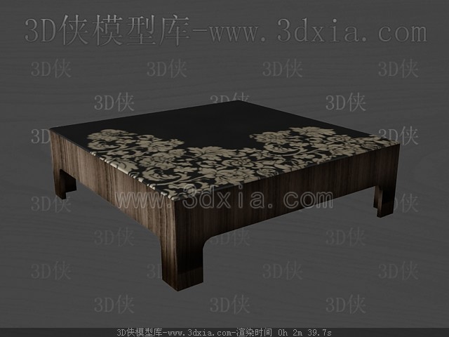 Dark color wooden square tea table