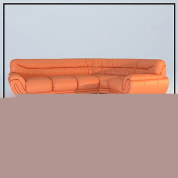 Orange leather corner sofa model