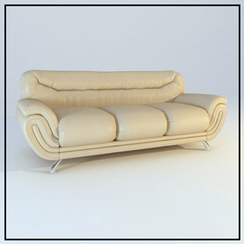 Three people leather sofa model