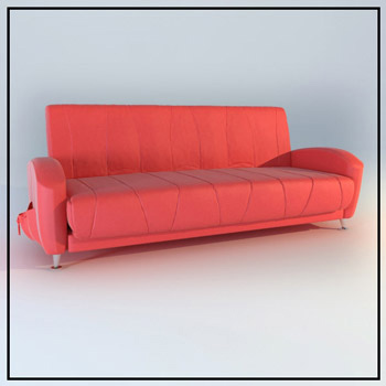 Red leather sofa