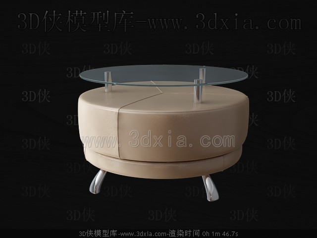 Round glass tea table