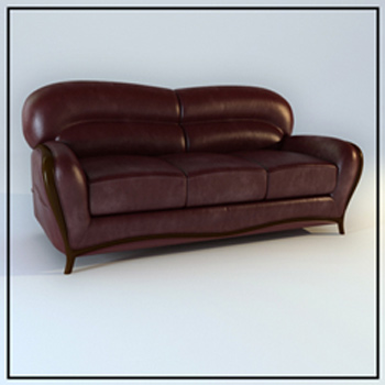 Dark brown leather sofa