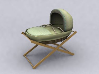 Chinese green pattern Baby Crib