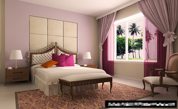Simple and elegant bedroom model