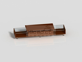 Dark wood TV cabinet 3D model