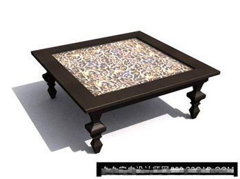3D Model of Chinese wooden retro couch