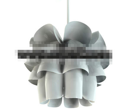 Gray and white flowerlike pendant lamp