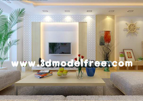 The spacious living room full of light