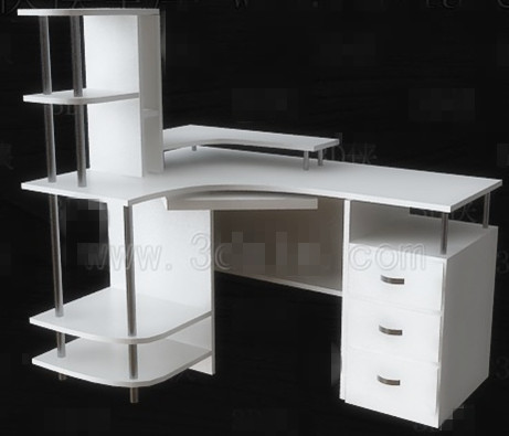 Simple white computer desk