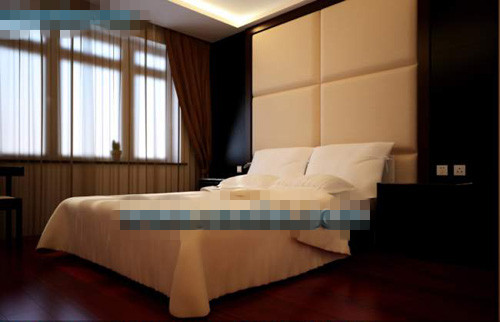 Simple mahogany decorated bedroom