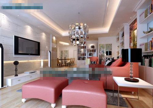 Relaxed pink sofa living room