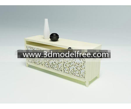 Solid wooden carved long cabinet