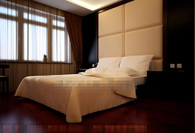 Simple white bed Single bedroom