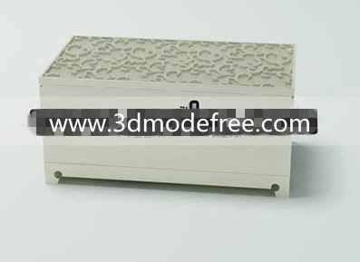 White solid wood carved square stool