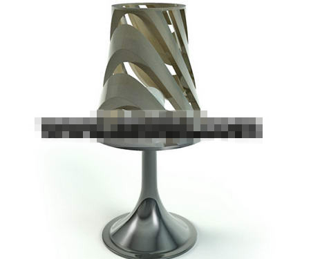 Embossed silver metal table lamp