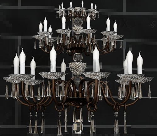 Crystal candlestick metal chain pendant