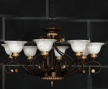 White receptacles metal pendant lamp