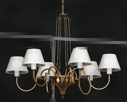 White lampshade metal pendant lamp