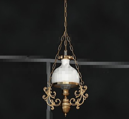 Gold carved decorated white pendant