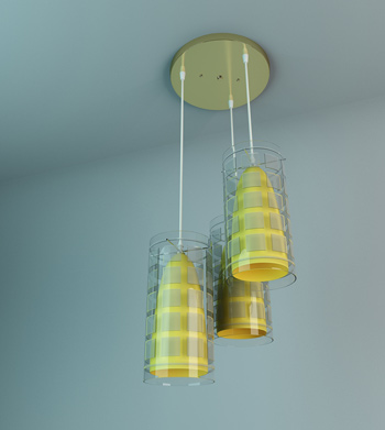 Yellow stripes exquisite chandelier
