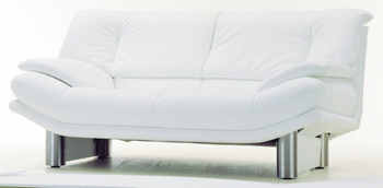 Modern White Single Metal base fabric sofa