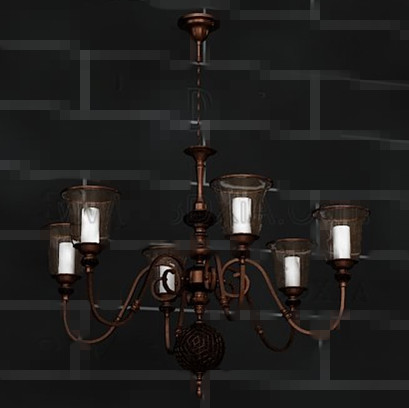 Retro bronze white chandelier