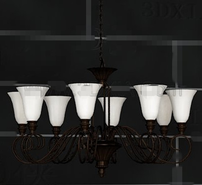 Simple metal frame white chandelier