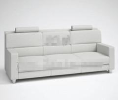 Fashion light gray three seats fabric sofa