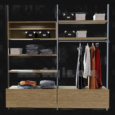 Metal stents wood drawers wardrobe