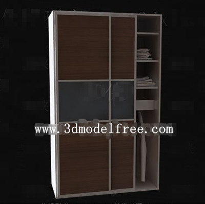 Brown simple two-door wardrobe