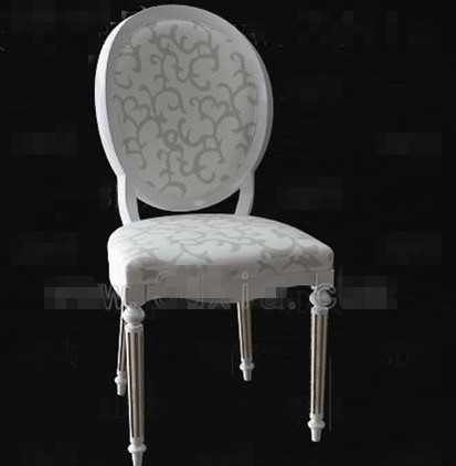 White fabric wooden chair