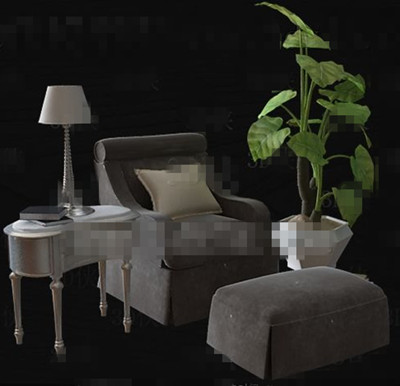 Gray comfortable single sofa combination