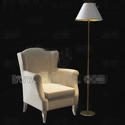 Beige single fabric sofa