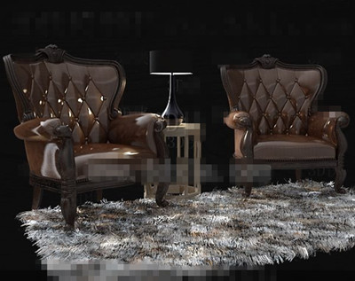 Chocolate single leather wooden sofa