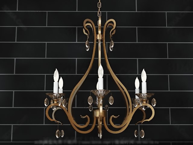 Gold side gorgeous white chandelier