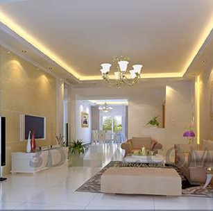 Modern light yellow theme living room