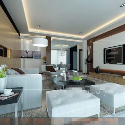 Modern white stylish living room