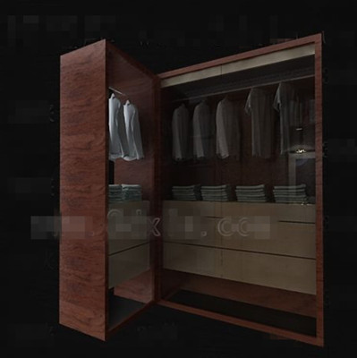 Practical brown wooden wardrobe