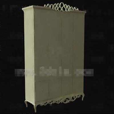 European carved style wooden wardrobe