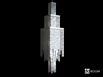 Square multi-storey crystal chandelier