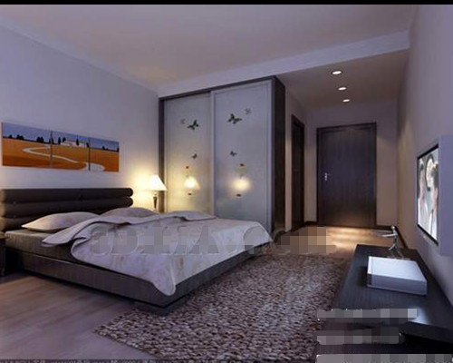 Ultra-simple white and gray bedroom