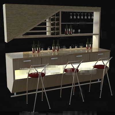 Beige stylish wine cabinet