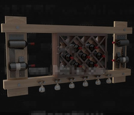 Wooden red wine shelf