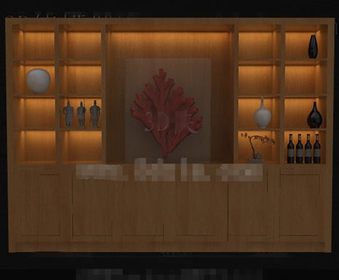 Wooden red wine display cabinet