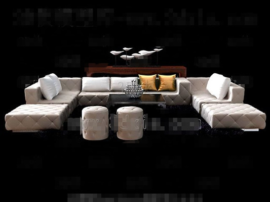 Beige simple and comfortable sofa combination