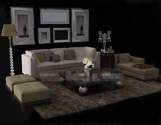 Warm and comfortable beige sofa combination